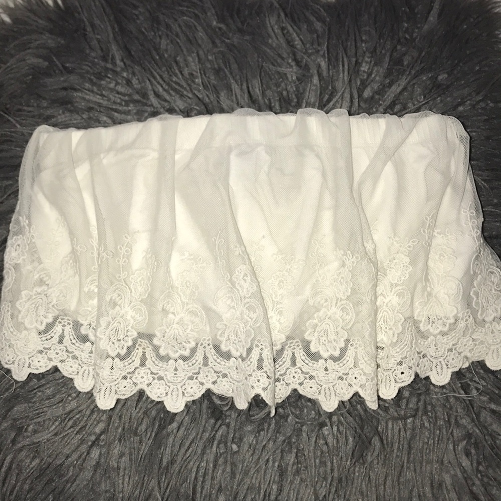 White lace crop top